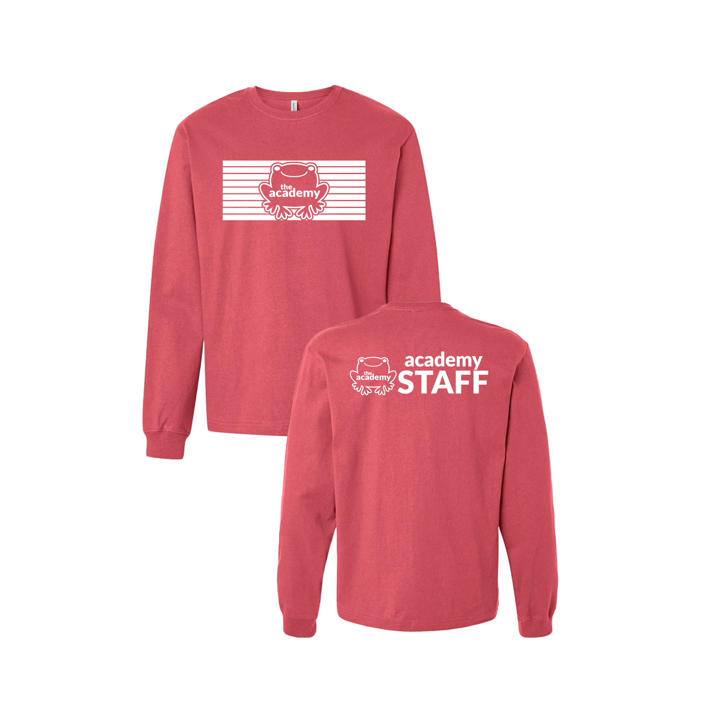 Red Heavyweight Long Sleeve White Stripe